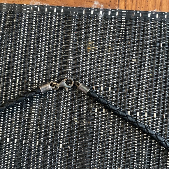 Hand made necklace. Black “string style “ with hand made glass type bead. - Picture 3 of 3